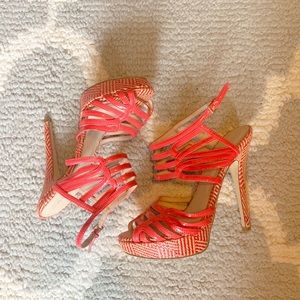ALDO coral cage heels